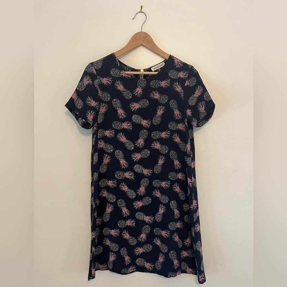 Amour Vert Jayden Pineapple Silk Mini Dress S EUC